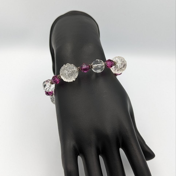 Beautiful Vintage Lucite beads 925 clasp bracelet - Picture 10 of 12